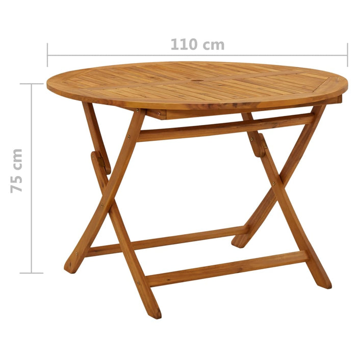 Folding garden table 110 cm solid acacia wood