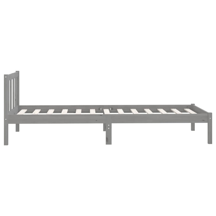 Massivholzbett Grau Kiefer 90x190 cm
