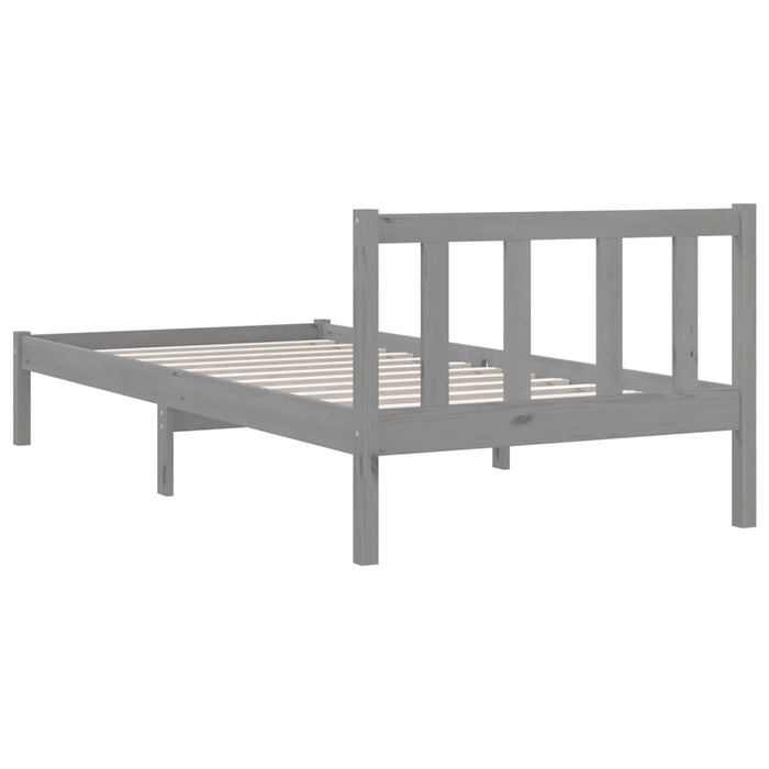 Massivholzbett Grau Kiefer 90x190 cm