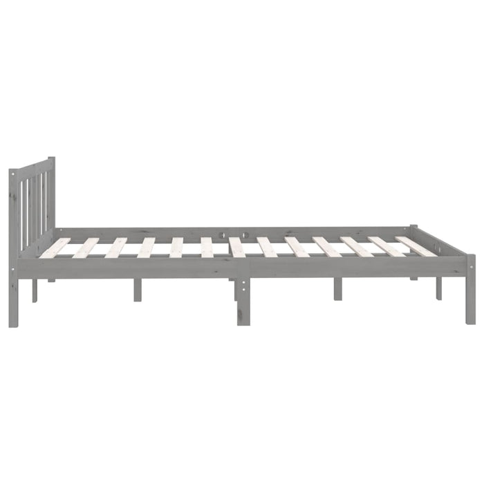 Massivholzbett Grau Kiefer 120x190 cm