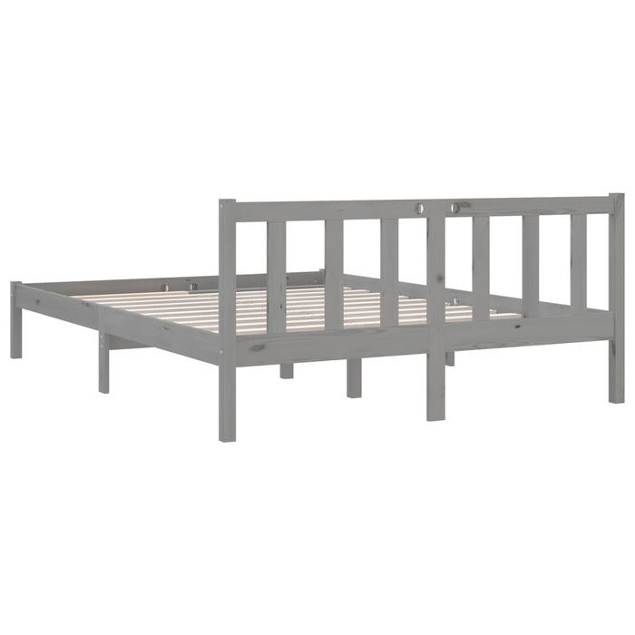 Massivholzbett Grau Kiefer 120x190 cm