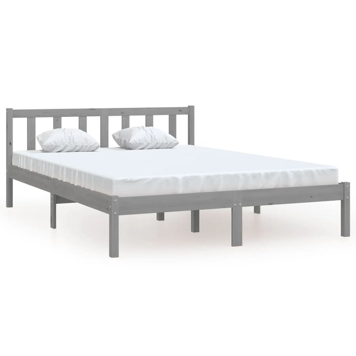 Solid wood bed gray pine 160x200 cm