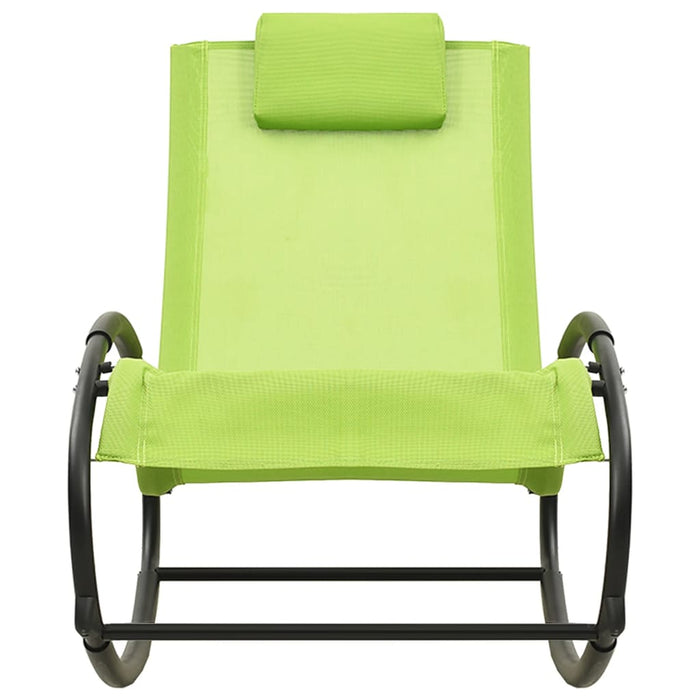 Sonnenliege mit Kissen Stahl und Textilene Grün