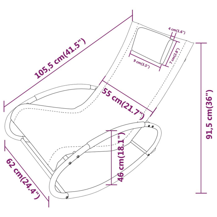 Sonnenliege mit Kissen Stahl und Textilene Grün