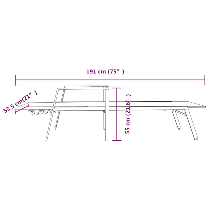 Sonnenliege Stahl und Textilene Creme