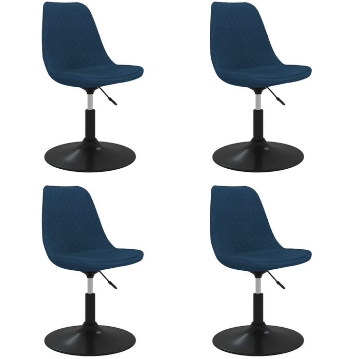 Dining room chairs 4 pcs. Swivel blue velvet