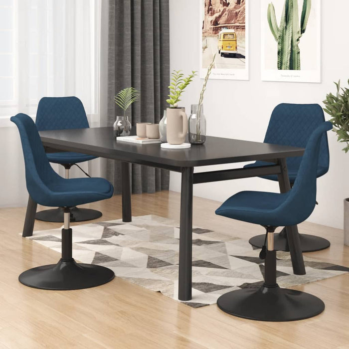 Dining room chairs 4 pcs. Swivel blue velvet