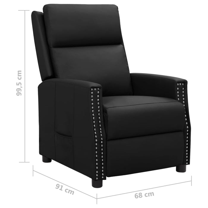 Relaxation chair black faux leather