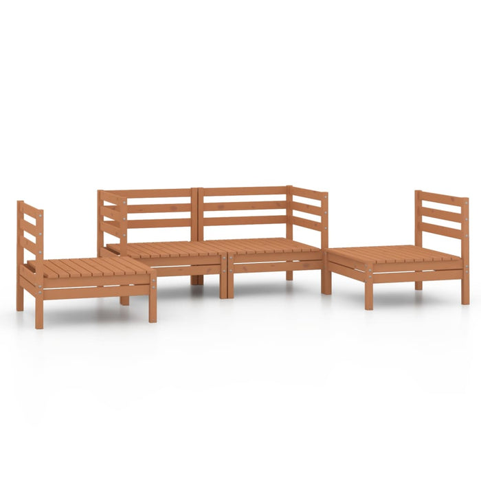 4-tlg. Garten-Lounge-Set Honigbraun Massivholz Kiefer