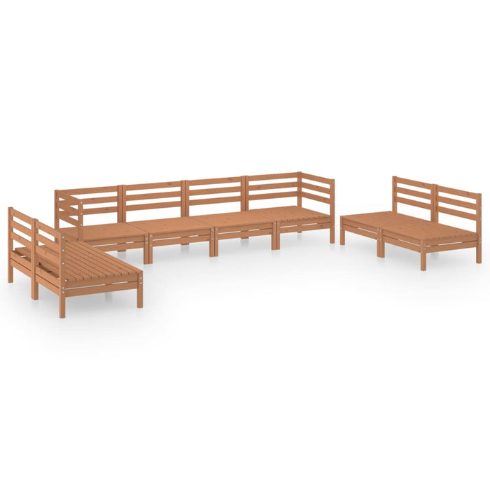 8-tlg. Garten-Lounge-Set Honigbraun Massivholz Kiefer