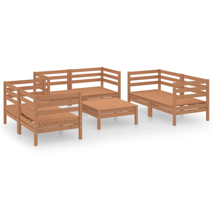 7-tlg. Garten-Lounge-Set Honigbraun Massivholz Kiefer