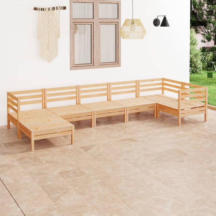 7-tlg. Garten-Lounge-Set Massivholz Kiefer