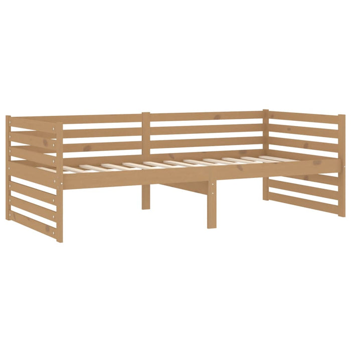 Day bed with mattress 90x200 cm honey brown solid pine wood