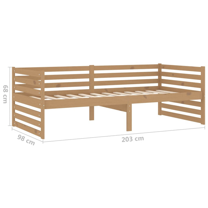 Tagesbett mit Matratze 90x200 cm Honigbraun Massivholz Kiefer
