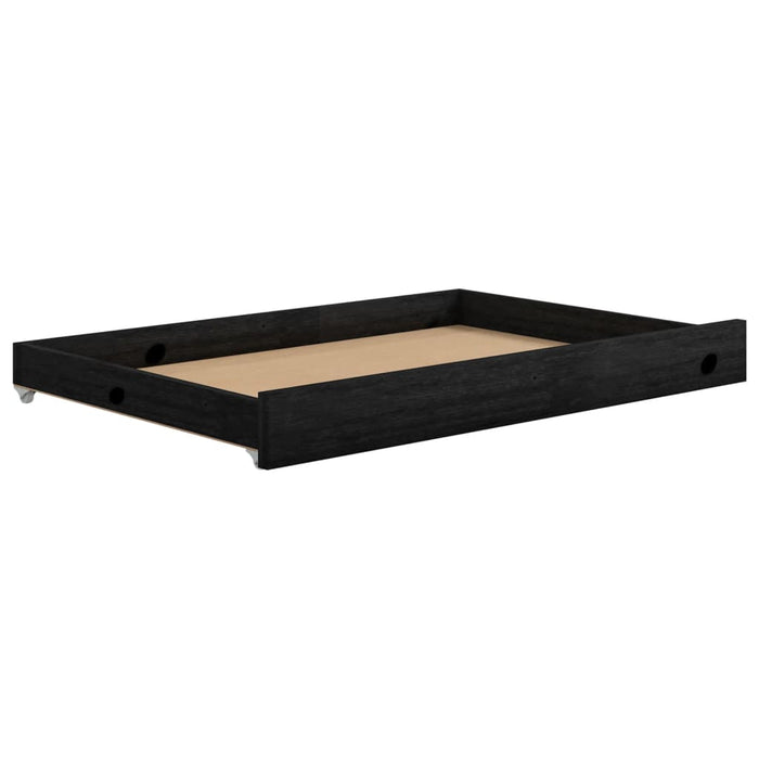 Tagesbett mit Schubladen 90x200 cm Schwarz Massivholz Kiefer