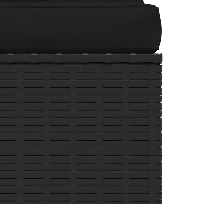 4-Sitzer Sofa mit Kissen Schwarz Poly Rattan