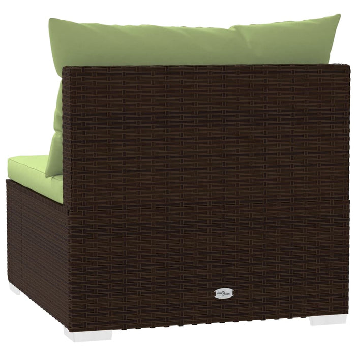 4-Sitzer-Sofa mit Kissen Braun Poly Rattan