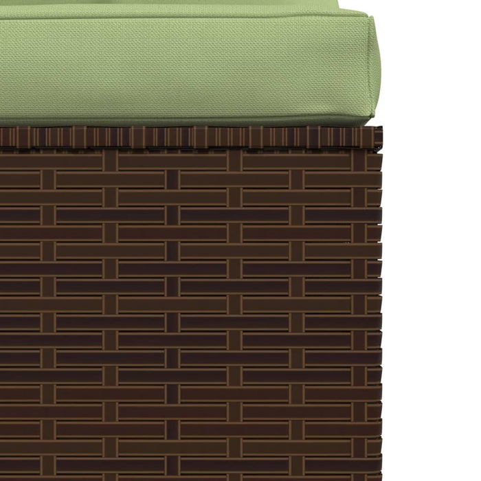4-Sitzer-Sofa mit Kissen Braun Poly Rattan