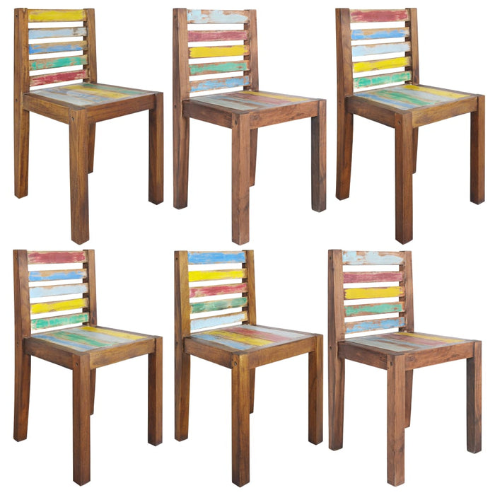Dining room chairs 6 pieces. Solid reclaimed wood