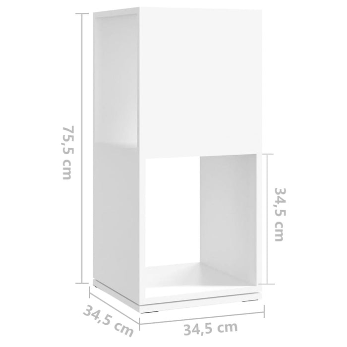 Rotating shelf white 34.5x34.5x75.5 cm made of wood