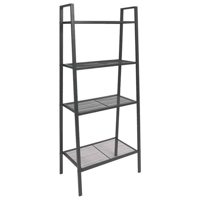 Ladder-shaped bookcase with 4 compartments in anthracite metal