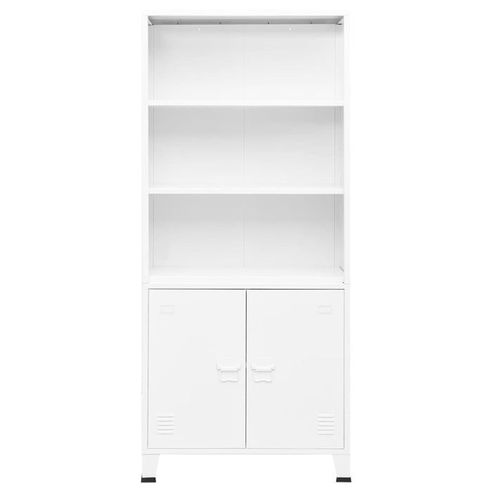 Industrial style bookcase white 80x32x180 cm steel