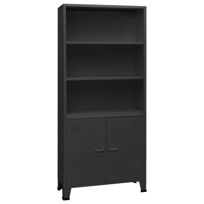 Industrial style bookcase anthracite 80x32x180 cm steel