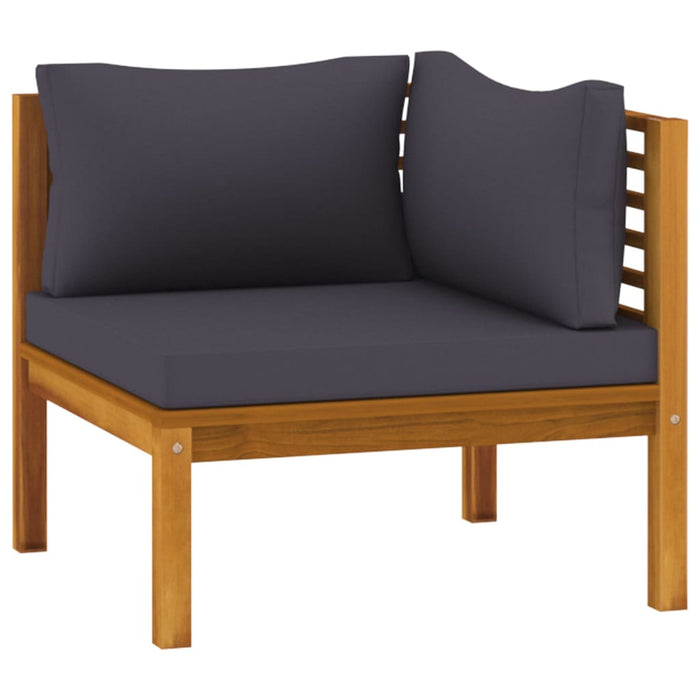 6 pcs. Garden lounge set with solid acacia wood cushion