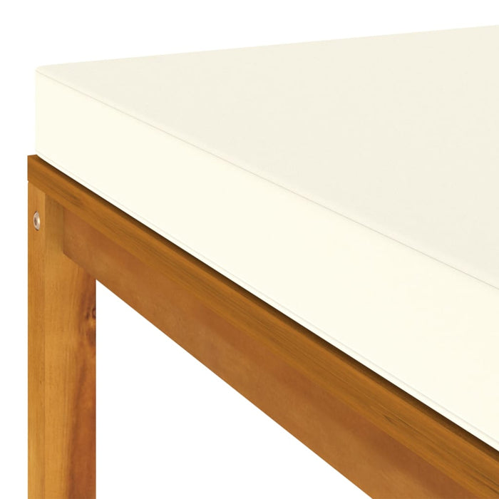 4-tlg. Garten-Lounge-Set mit Creme Kissen Massivholz Akazie