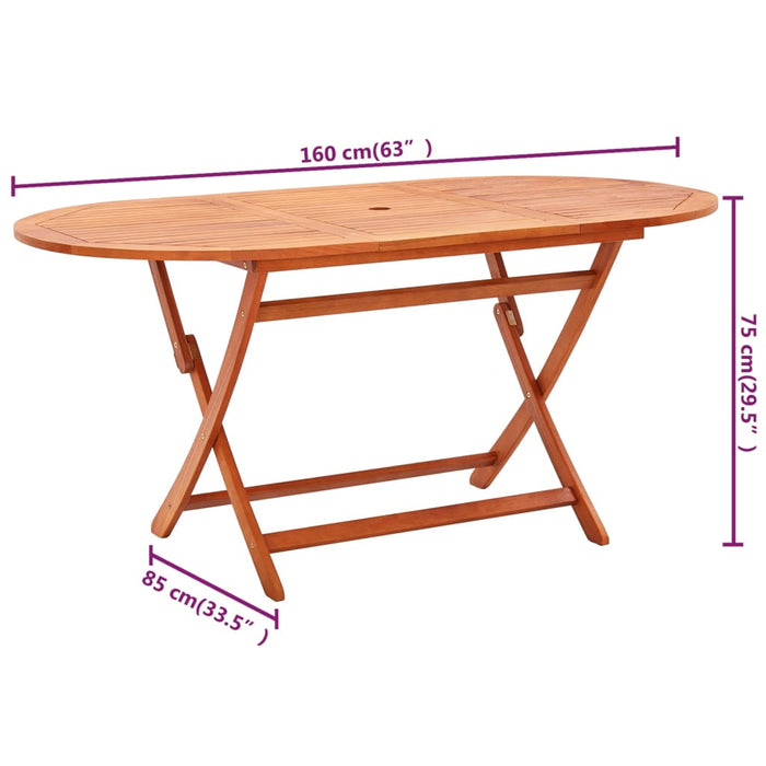 9-tlg. Garten-Essgruppe Schwarz Eukalyptusholz & Textilene