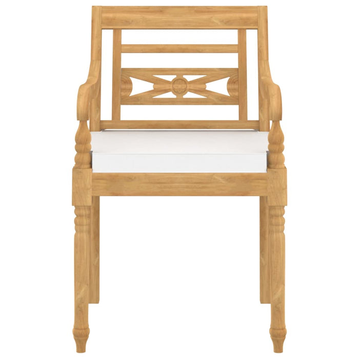 Batavia-Stühle 8 Stk. mit Kissen Massivholz Teak