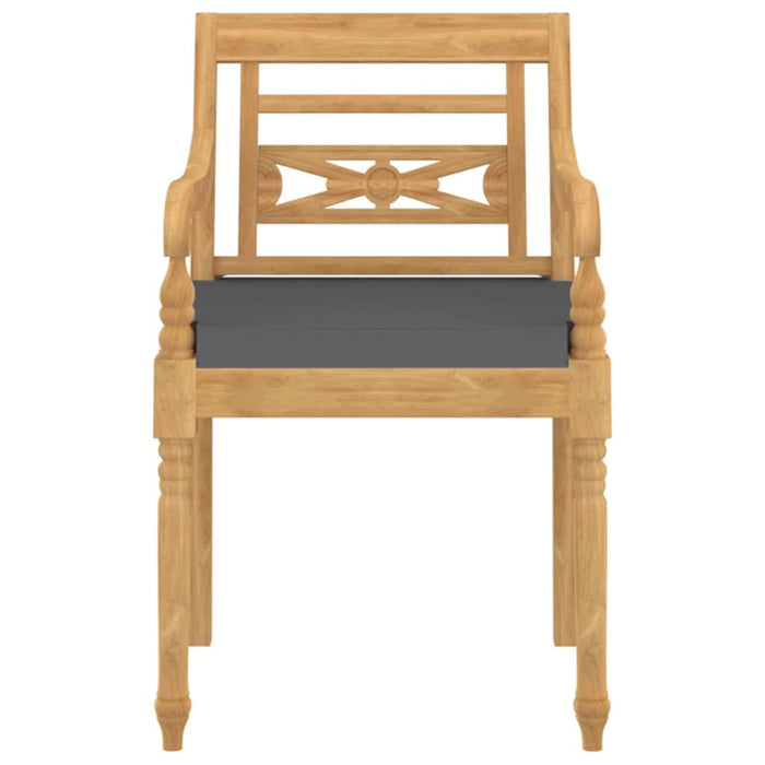 Batavia-Stühle 4 Stk. mit Kissen Massivholz Teak