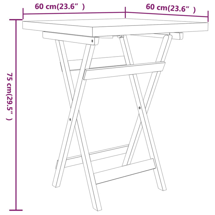 3-tlg. Garten-Essgruppe Massivholz Teak