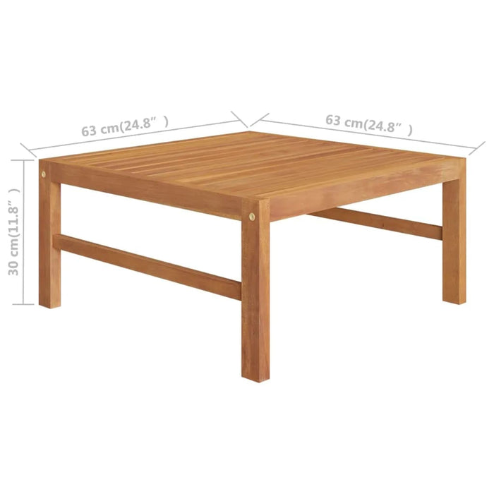 4-tlg. Garten-Lounge-Set mit Grauen Kissen Massivholz Teak