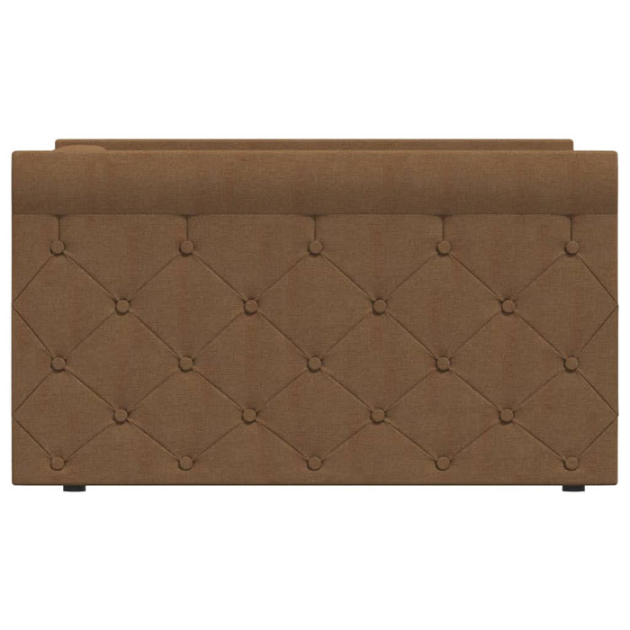 Tagesbett mit Matratze USB Braun Stoff 90x200 cm