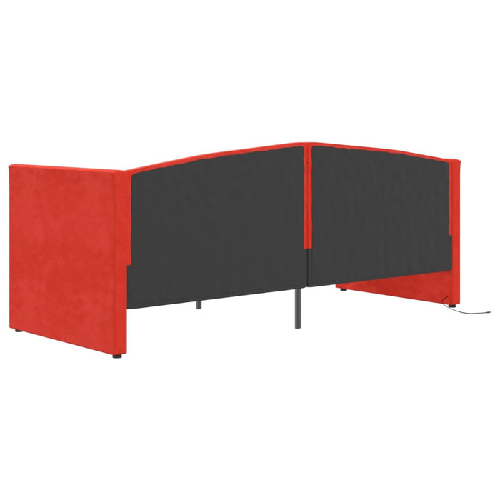Tagesbett mit Matratze USB Weinrot Samt 90x200 cm