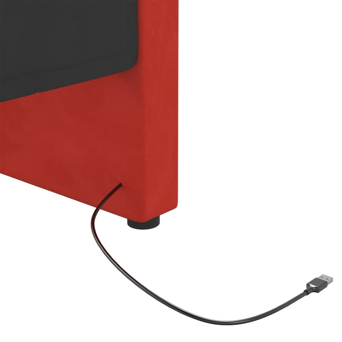 Tagesbett mit Matratze USB Weinrot Samt 90x200 cm