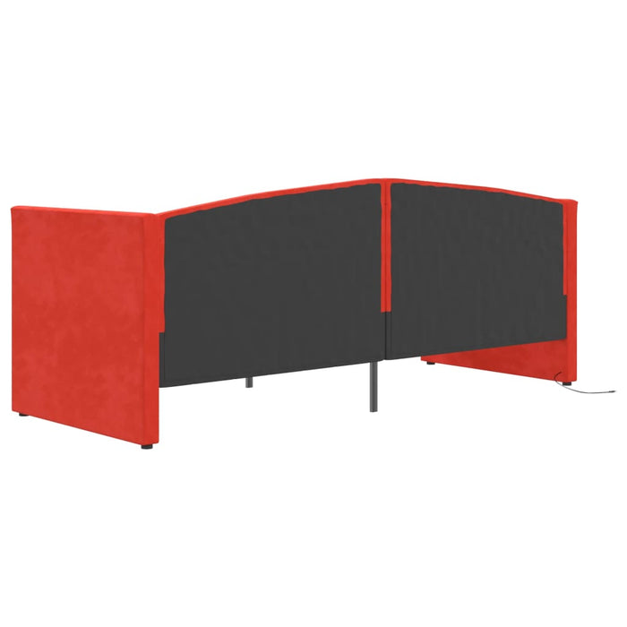 Tagesbett mit Matratze USB Weinrot Samt 90x200 cm