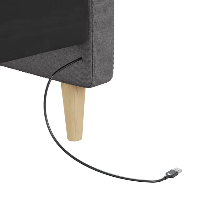 Tagesbett mit Matratze USB Hellgrau Stoff 90x200 cm