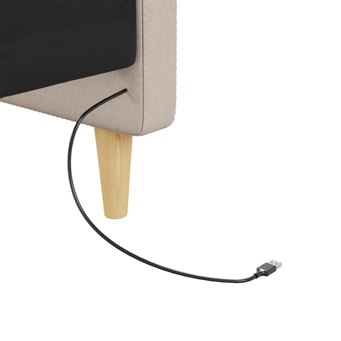 Tagesbett mit Matratze USB Creme Stoff 90x200 cm