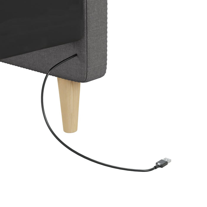 Tagesbett mit Matratze USB Hellgrau Stoff 90x200 cm