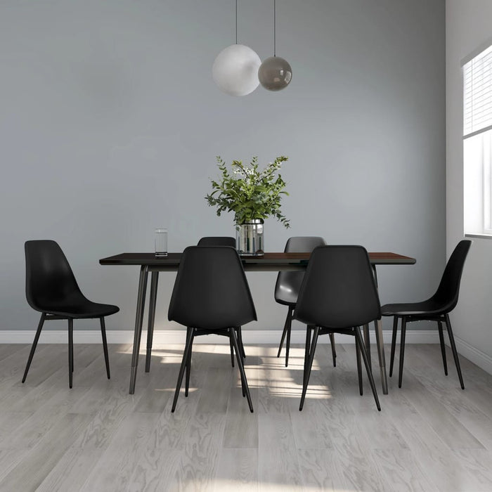 Dining room chairs 6 pcs. Black PP