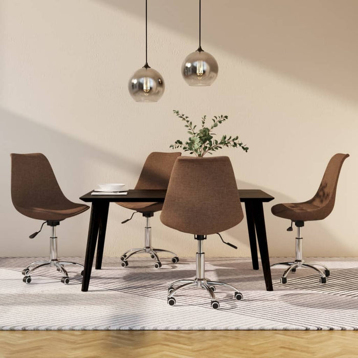 Esszimmerstühle 4 Stk. Drehbar Taupe Stoff