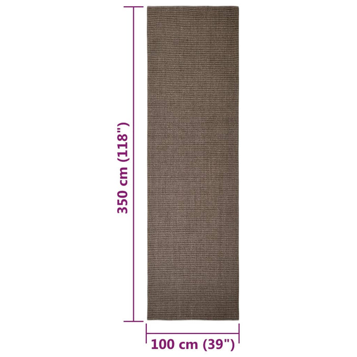 Teppich Natur Sisal 100x350 cm Braun