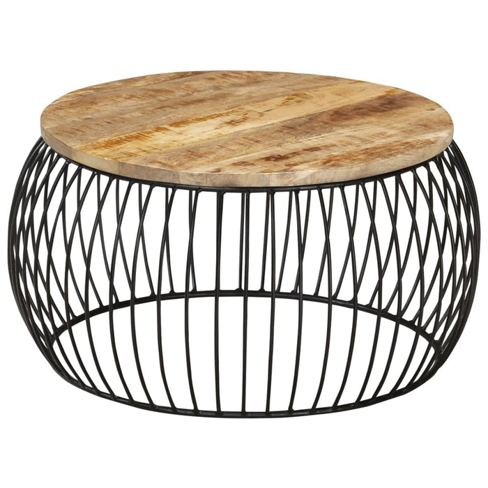 Couchtisch Ø68 cm Raues Mangoholz