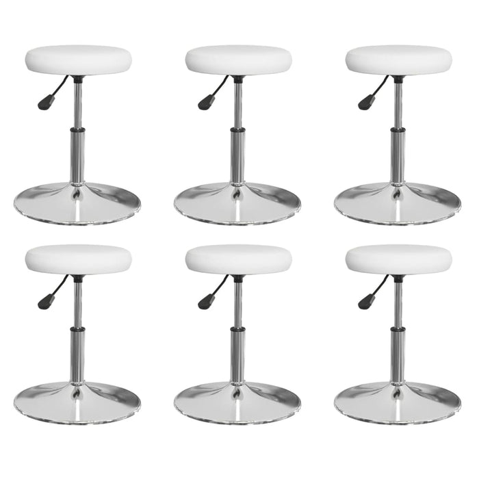 Dining room chairs 6 pcs. White faux leather