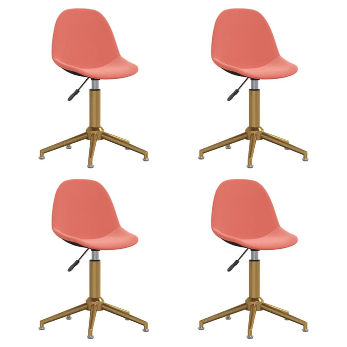 Esszimmerstühle 4 Stk. Drehbar Rosa Samt