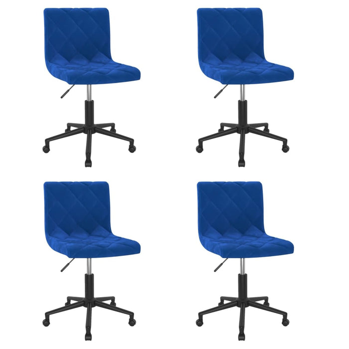 Esszimmerstühle 4 Stk. Drehbar Blau Samt