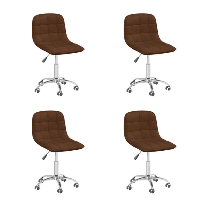 Dining room chairs 4 pieces swivel brown fabric