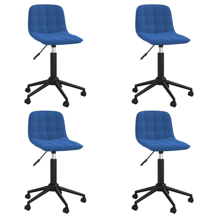 Esszimmerstühle 4 Stk. Drehbar Blau Samt